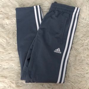 grey adidas button up track pants